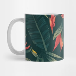 Red wood flower with greenish leaves Mug